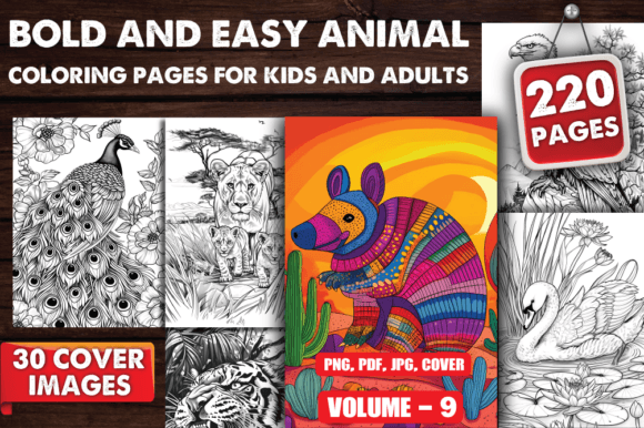 Bold and Easy Animal Coloring Pages V-09