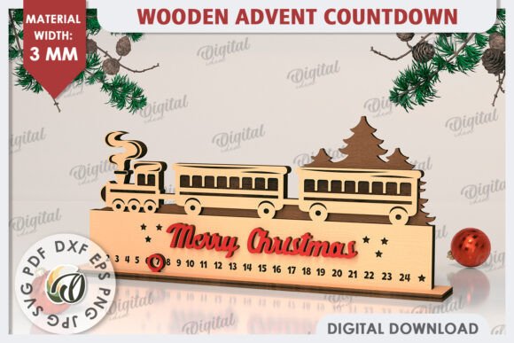 Countdown Advent Calendar Laser Cut Graphics