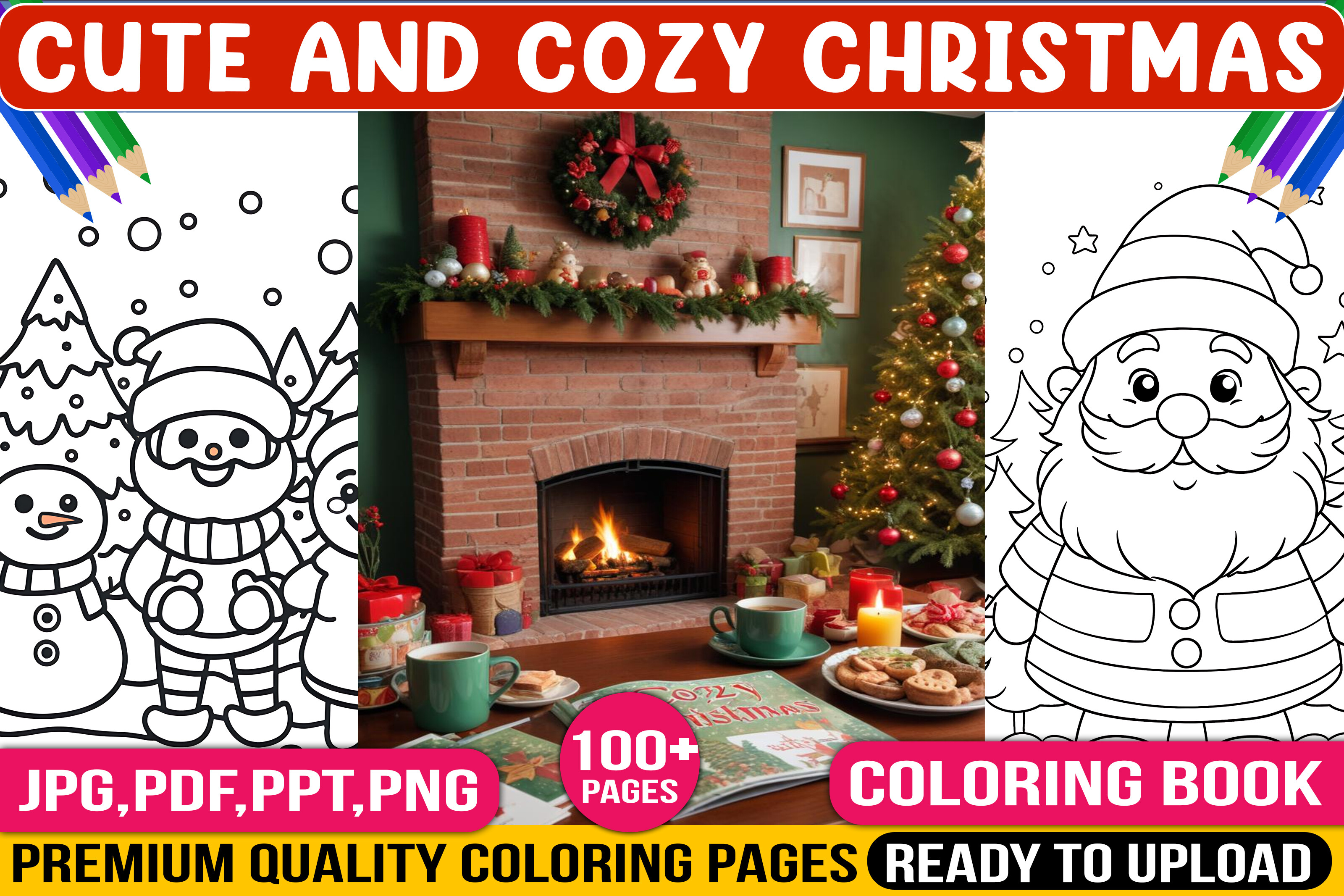 Cute and Cozy Christmas Coloring Book
