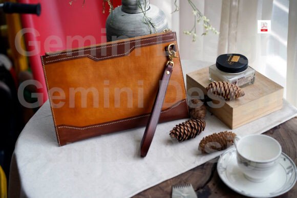 Leather Pattern Clutch, Digital PDF File
