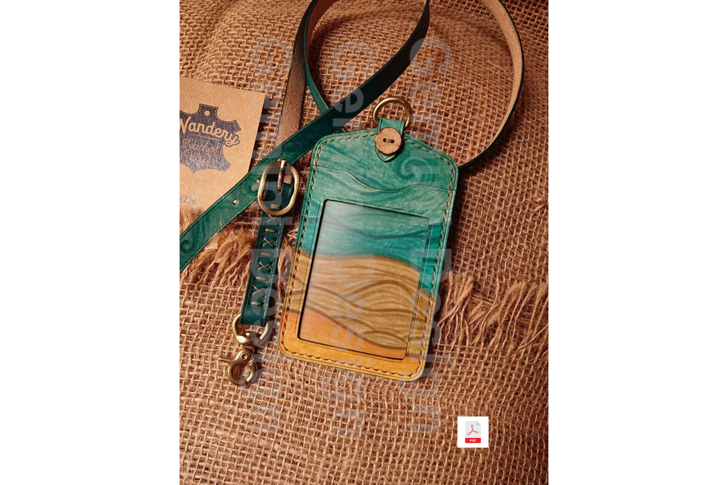 Leather Pattern ID Card Holder, PDF