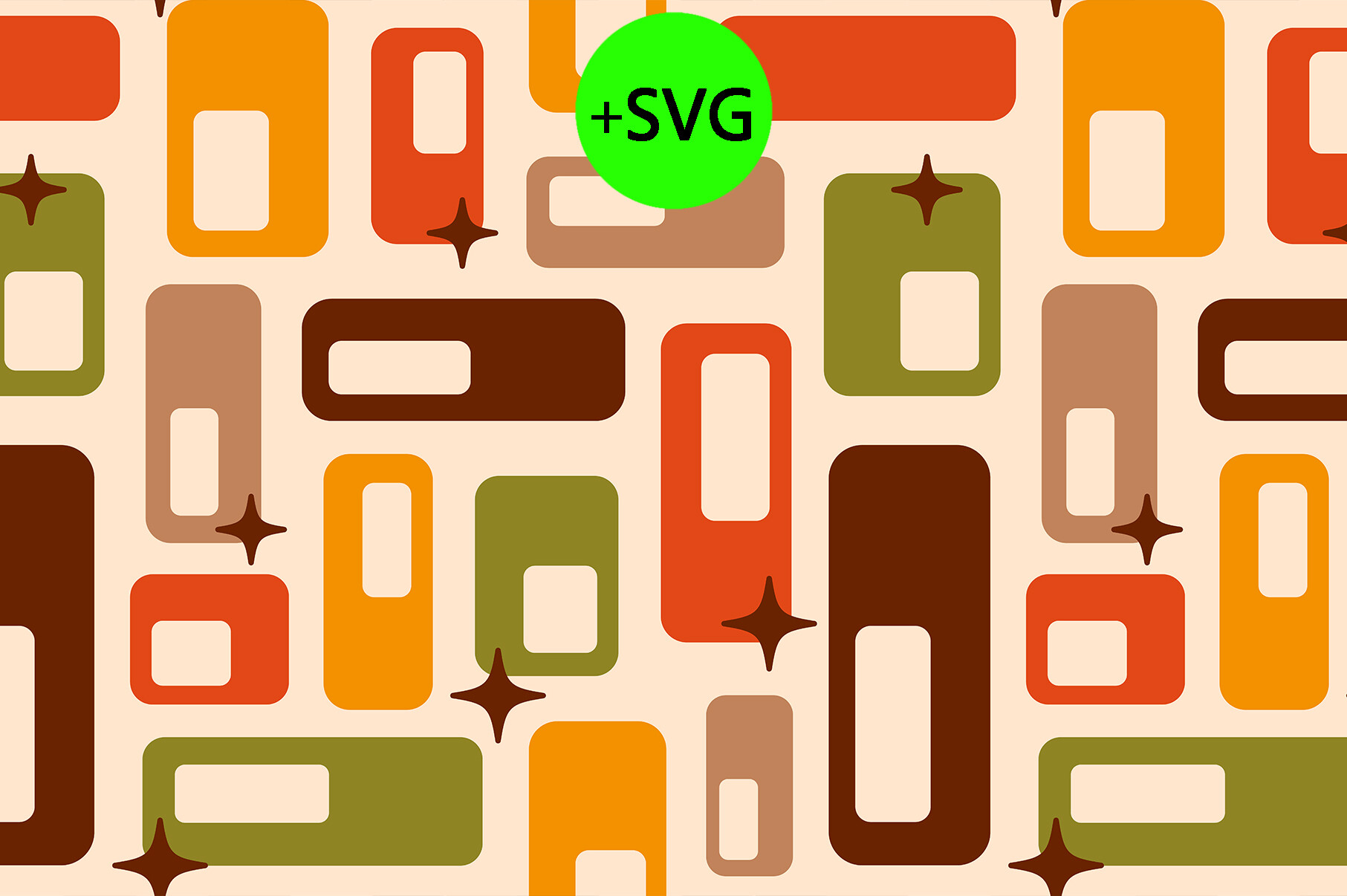 Retro Capsules Starbursts Pattern Vector