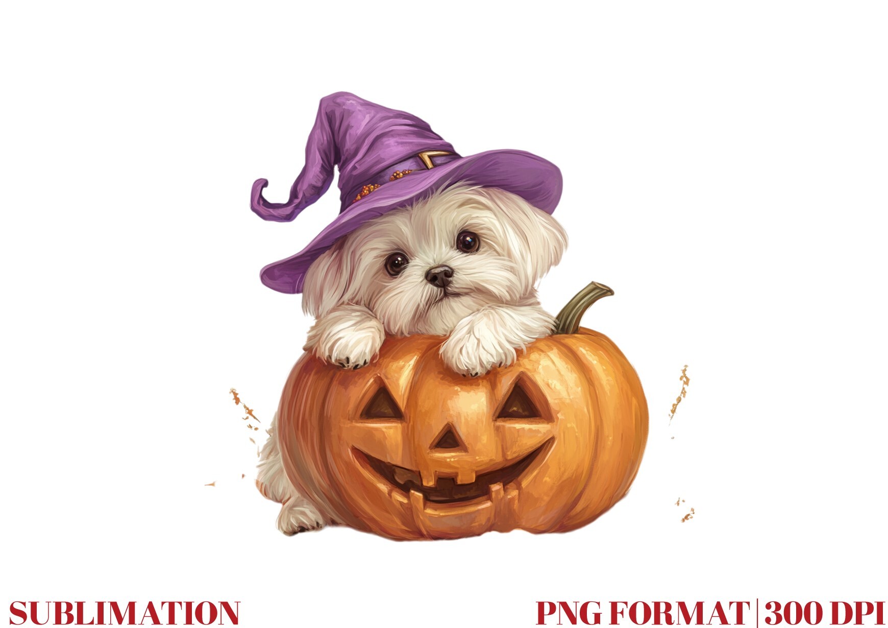 Spooky Maltese Dog with Pumpkin Graphic by Mirawillson · Creative Fabrica