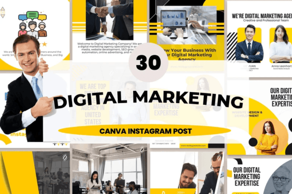 Post Instagram Canva Marketing Agency Graphics