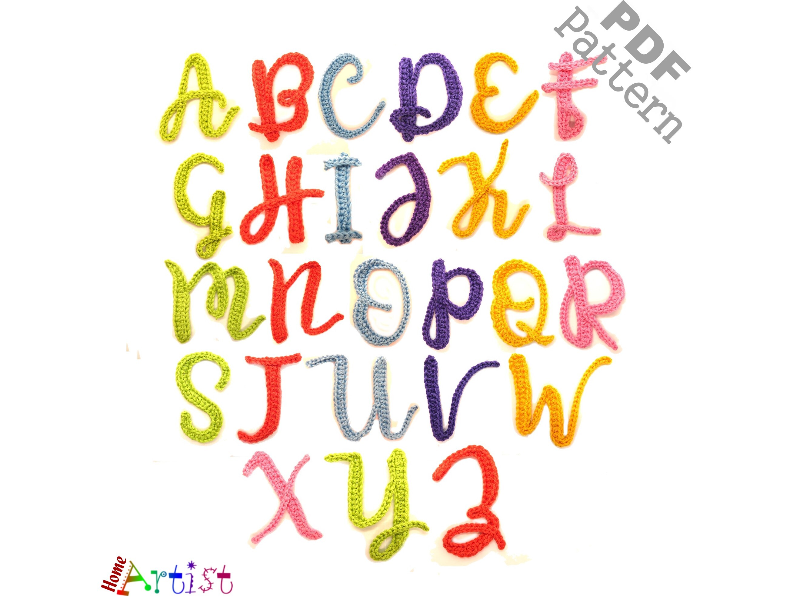 Alphabet Crochet Applique Pattern