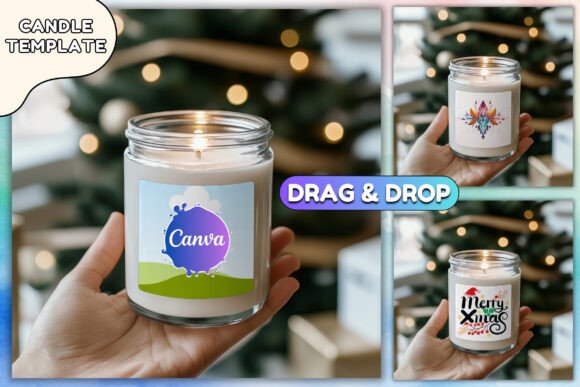 Canva Candle Template Christmas Mockup