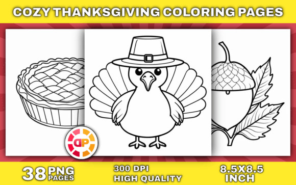 Cozy Thanksgiving Coloring Pages Set