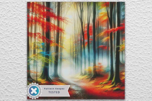 Fall Forest Modern Cross Stitch Pattern