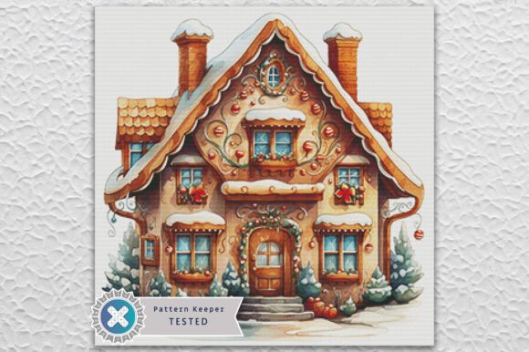 Gingerbread House Cross Stitch Pattern