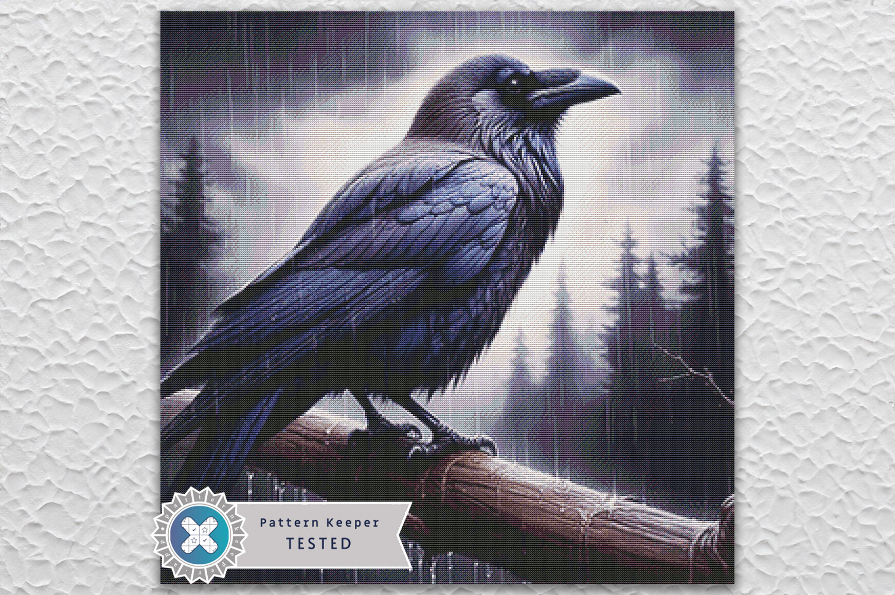 Gothic Raven Cross Stitch Pattern PDF