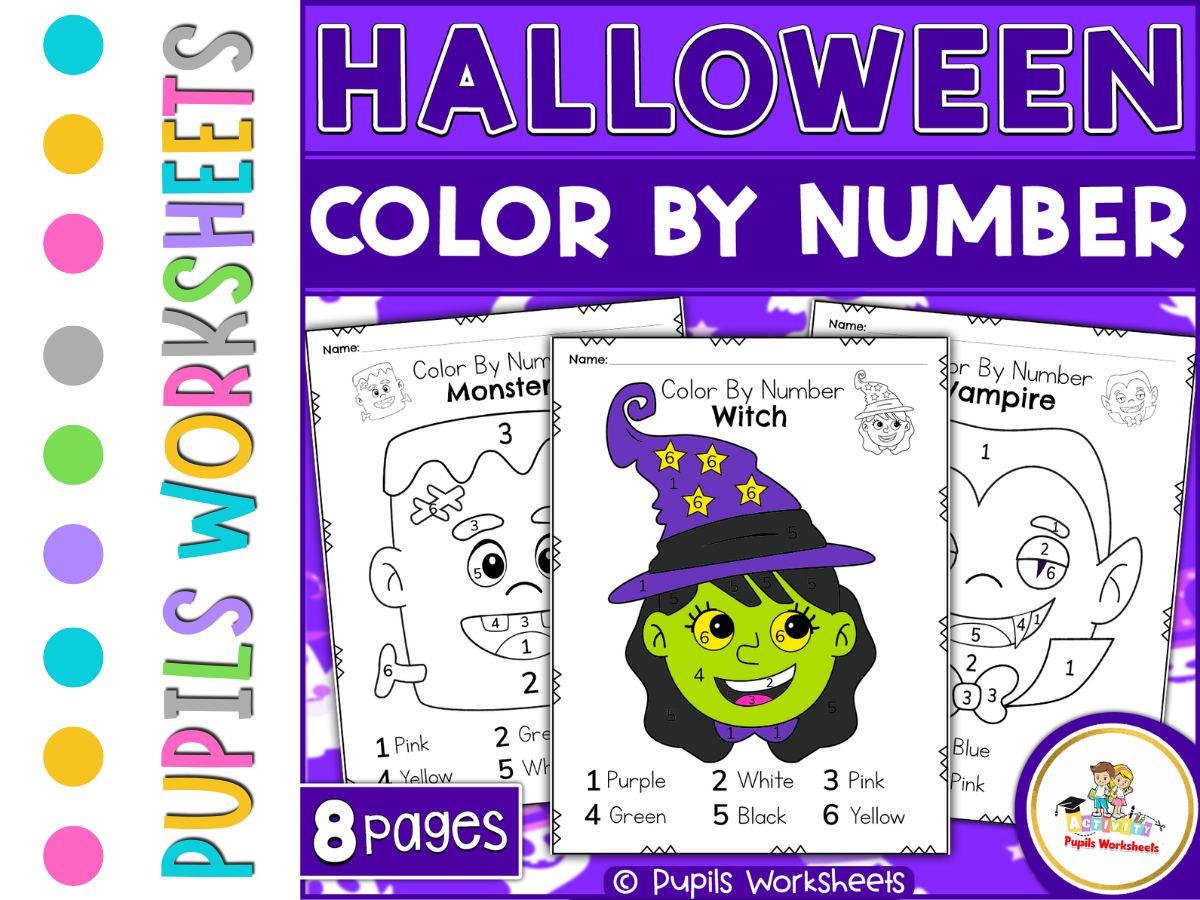 Halloween Color by Number Coloring Pages