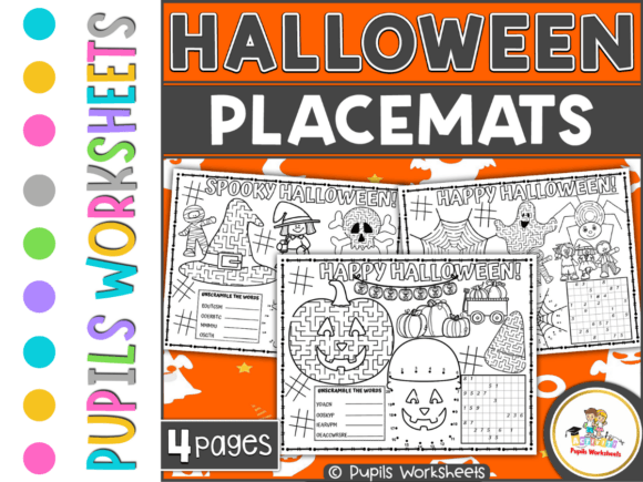 Happy Halloween Placement Coloring Pages