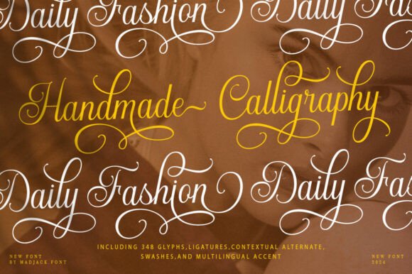 Masterline Calligraphy Font PNG with transparent background - Preview 3