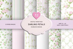 Pink Hydrangea & Pink Rose Digital Paper Graphic by Petite Meadow ...