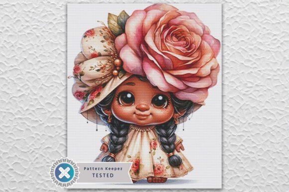 Rose Gnome Cross Stitch Pattern PDF