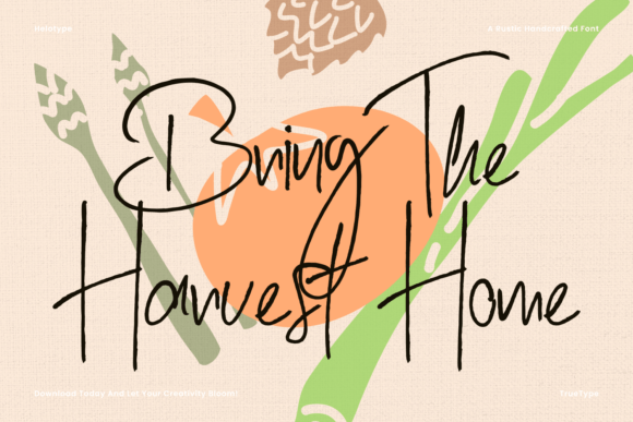 Rustic Harvest Font PNG with transparent background - Preview 6