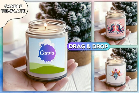 Soy Candle Template Canva Candle Mockup