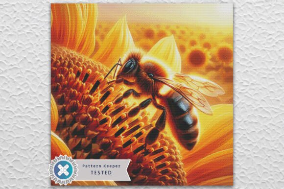 Sunflower Bee Modern Cross Stitch PDF