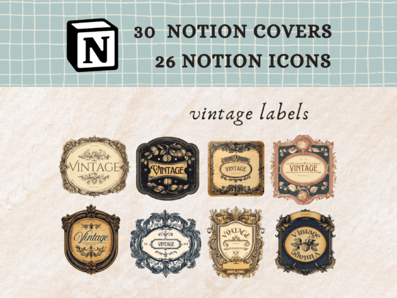 Vintage Label Notion Icons Graphics