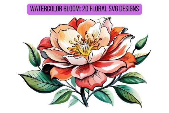 Watercolor Bloom: 20 Floral SVG Designs