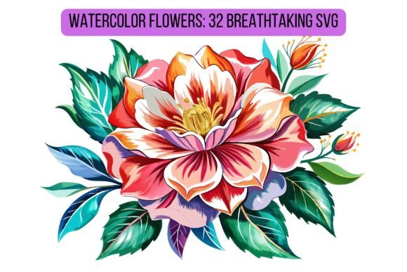 Watercolor Flowers: 32 Breathtaking SVGs