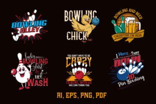 Bowling typography t shirt design bundle