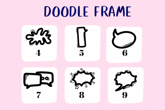 Doodle Frame Font PNG with transparent background - Preview 3