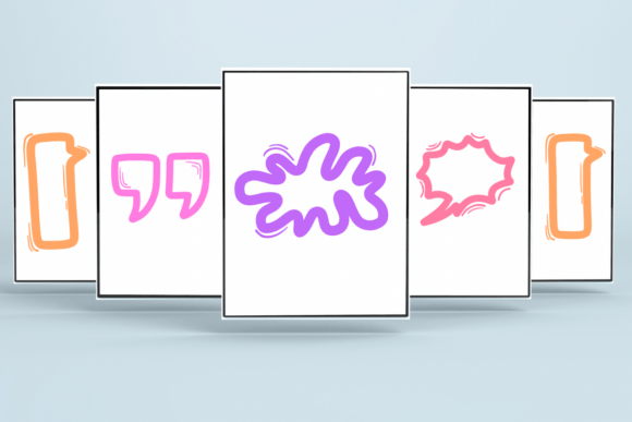 Doodle Frame Font PNG with transparent background - Preview 4