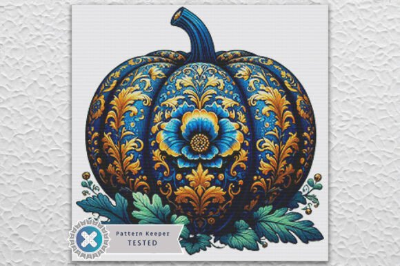 Elegant Pumpkin Cross Stitch Pattern PDF