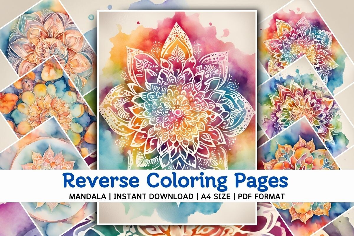 Mandala Reverse Coloring Pages
