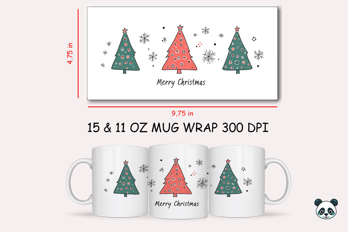 Merry Christmas Tree Mug Wrap Sublimation Graphic by Pandastic ...