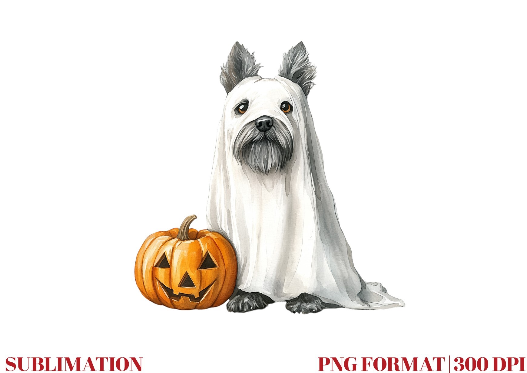 Pumpkin Cairn Terrier Dog Ghost Graphic by Mirawillson · Creative Fabrica