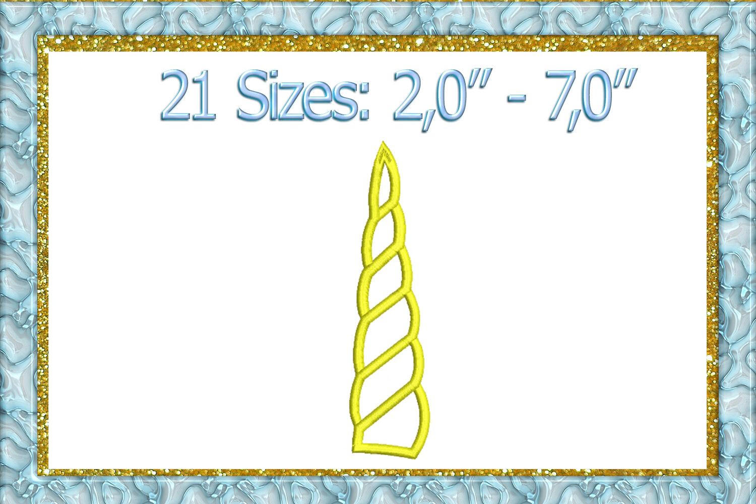 Unicorn Horn Applique Embroidery Design