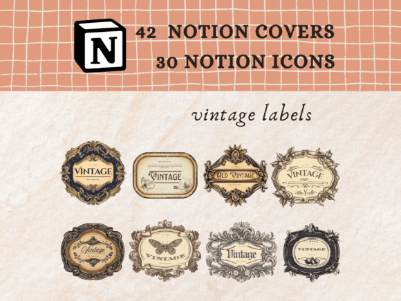Vintage Label Notion Icons Graphics