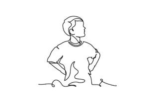 Boy Bad Attitude Continuous Line Art Graphic by hibettermind · Creative ...