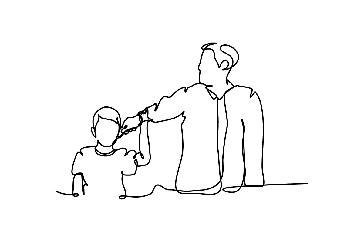 Parents Scold Their Son Harshly Line Art Graphic by hibettermind ...