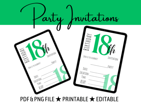 18th Green Party Invite