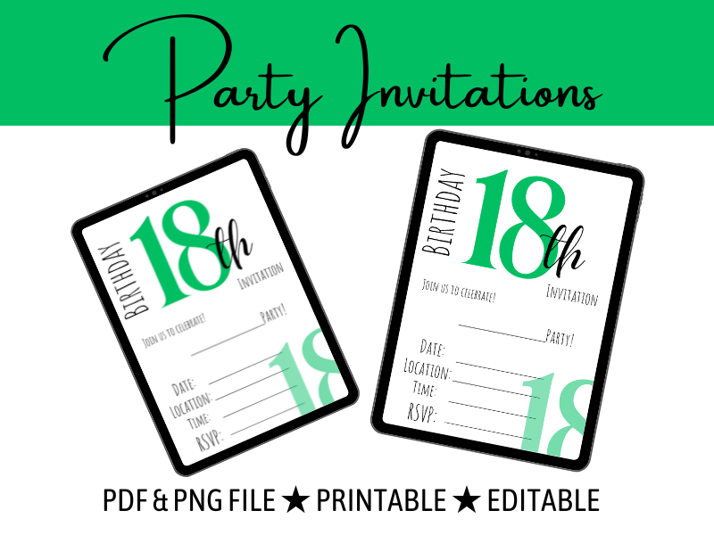 18th Green Party Invite