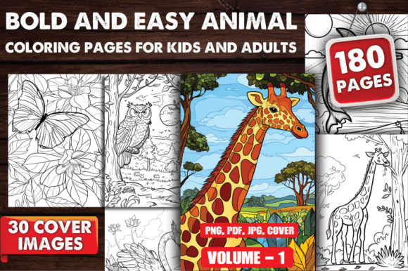 Bold and Easy Animal Coloring Pages V-01