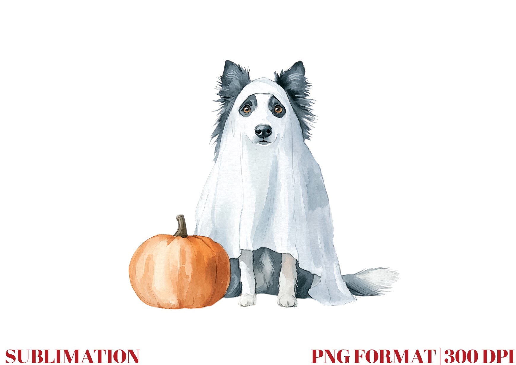 Ghost Collie Dog Pumpkin Clipart Graphic by Mirawillson · Creative Fabrica