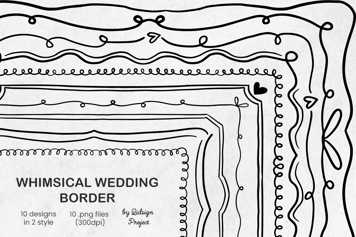 10 Whimsical Wedding Border, Page Border