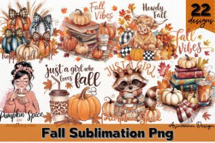 Autumn Vibes Fall Sublimation PNG Bundle Graphic by Arinnnnn Design ...