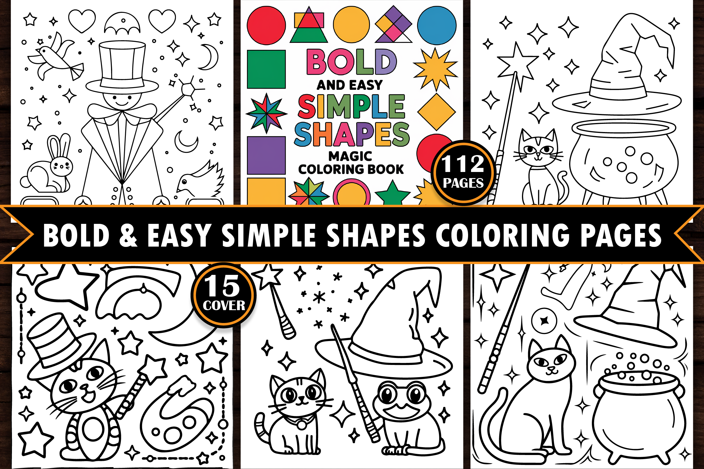 Bold Simple Shapes Magic Coloring Pages