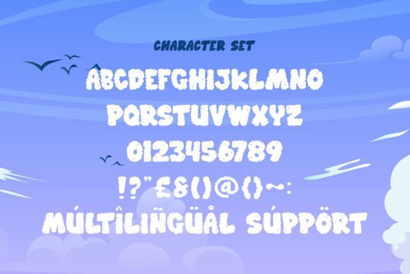 Clouds Well Font PNG with transparent background - Preview 2