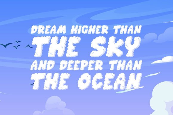 Clouds Well Font PNG with transparent background - Preview 5