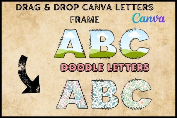 Doodle Canva Frame Letters