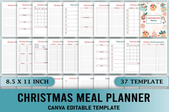 Editable Christmas Meal Planner Canva
