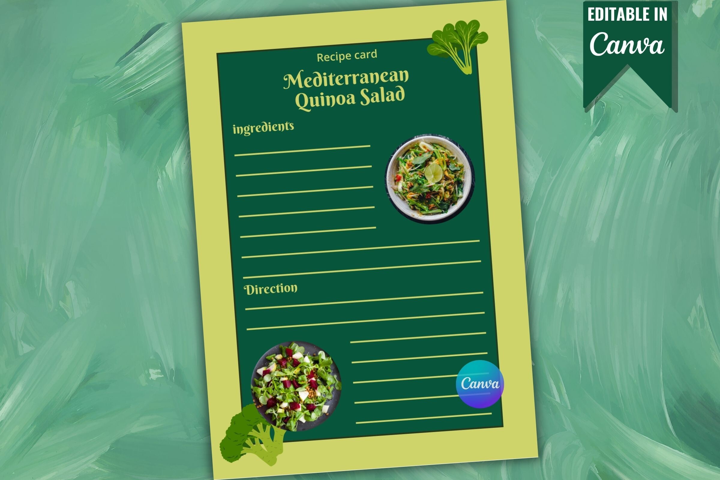 Editable Recipe Card Template