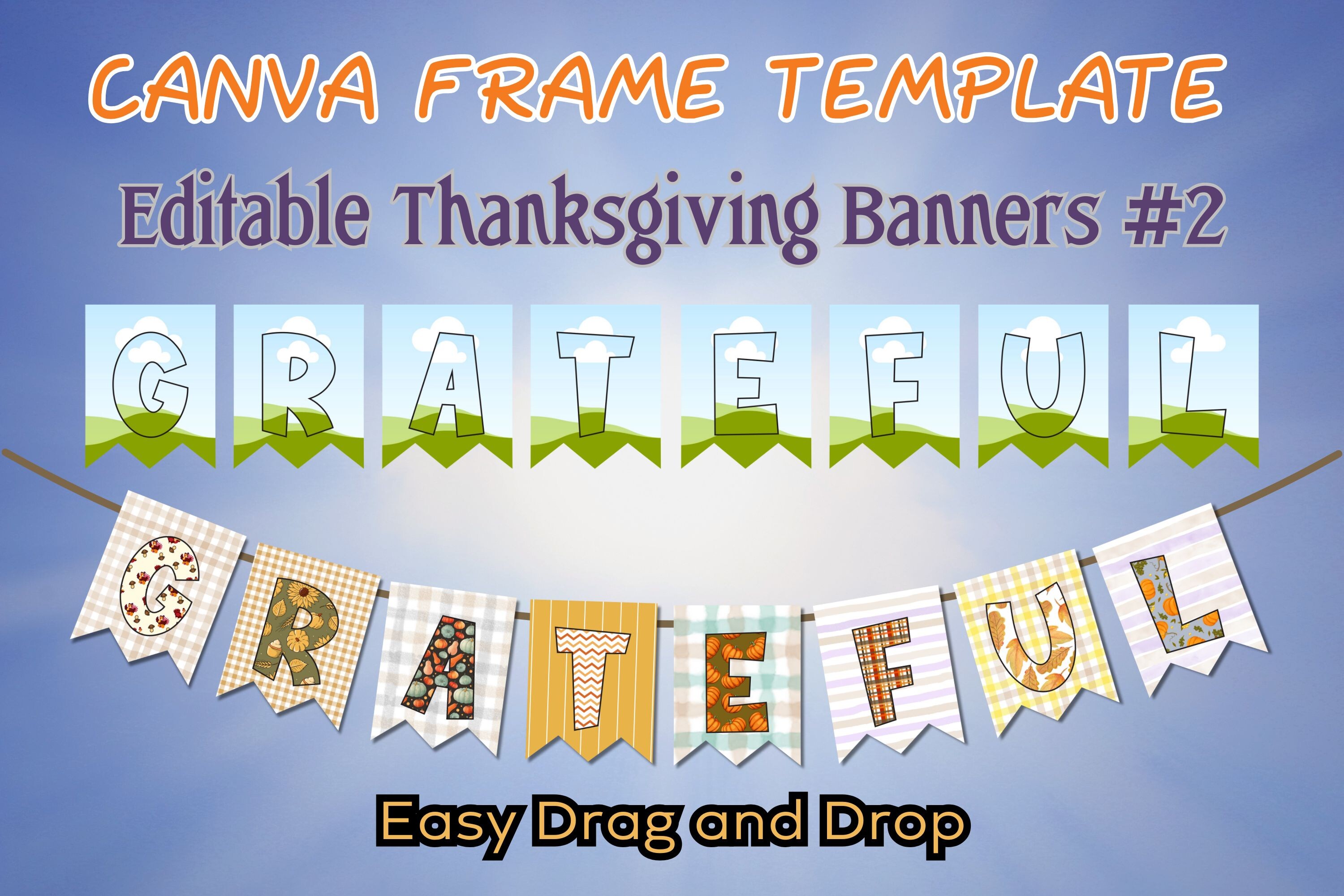 Editable Thanksgiving Banner #2 - CANVA Graphic by Adalin Digital ...