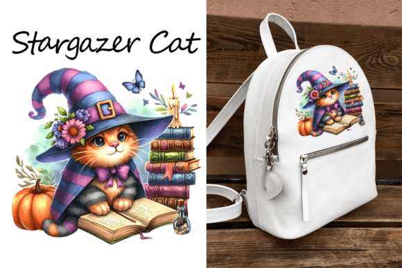 Halloween Magic Ginger Cat Sublimation Graphic Crafts By DarySmolly